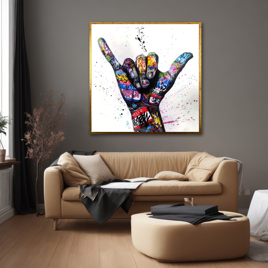 Graffiti Art Hand Gesture, Urban Decor Gift - Image 5