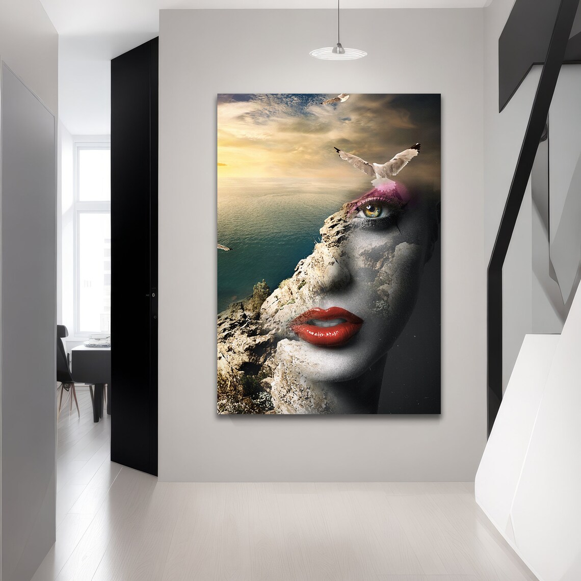 Surreal Woman And Nature Fusion, Unique Decor - Image 4