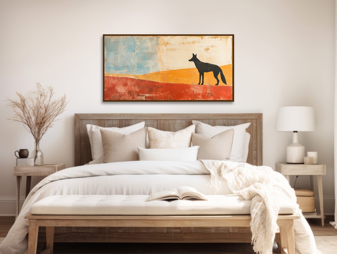 Coyote Watch, Southwestern Western Landscape Art Print - Image 2