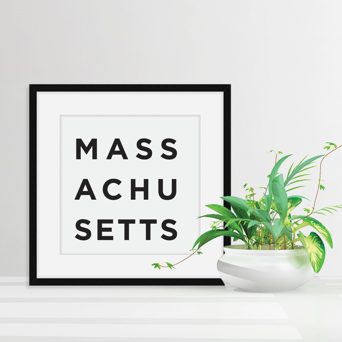 Minimalist State Name Art Black White Typography Gallery Print - Image 4