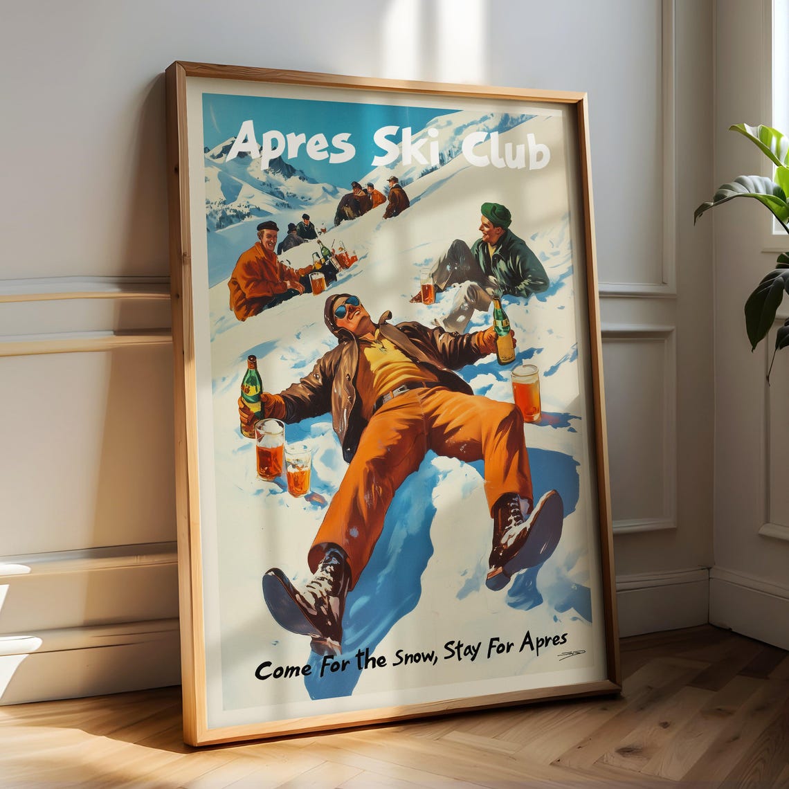 Drunk Apres Ski Cub Vintage Austrian Poster