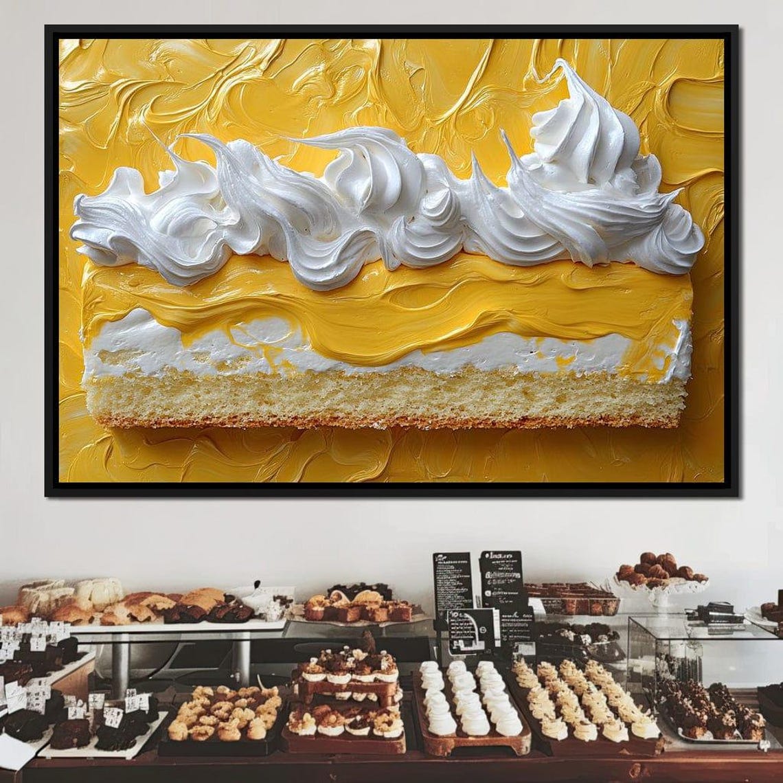 Lemon Cream Pie Dessert Decor Bright Yellow Home Decor Culinary Art Print Kitchen Wall Art By Nichecanvas