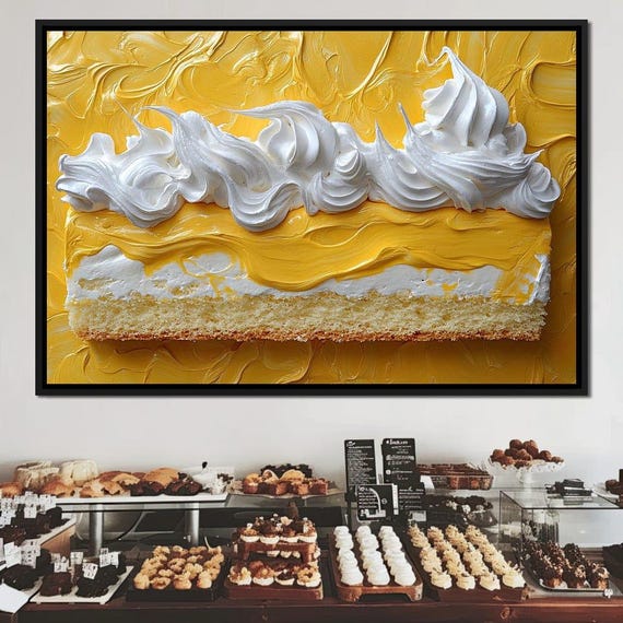 Lemon Cream Pie Dessert Decor Bright Yellow Home Decor Culinary Art Print Kitchen Wall Art By Nichecanvas