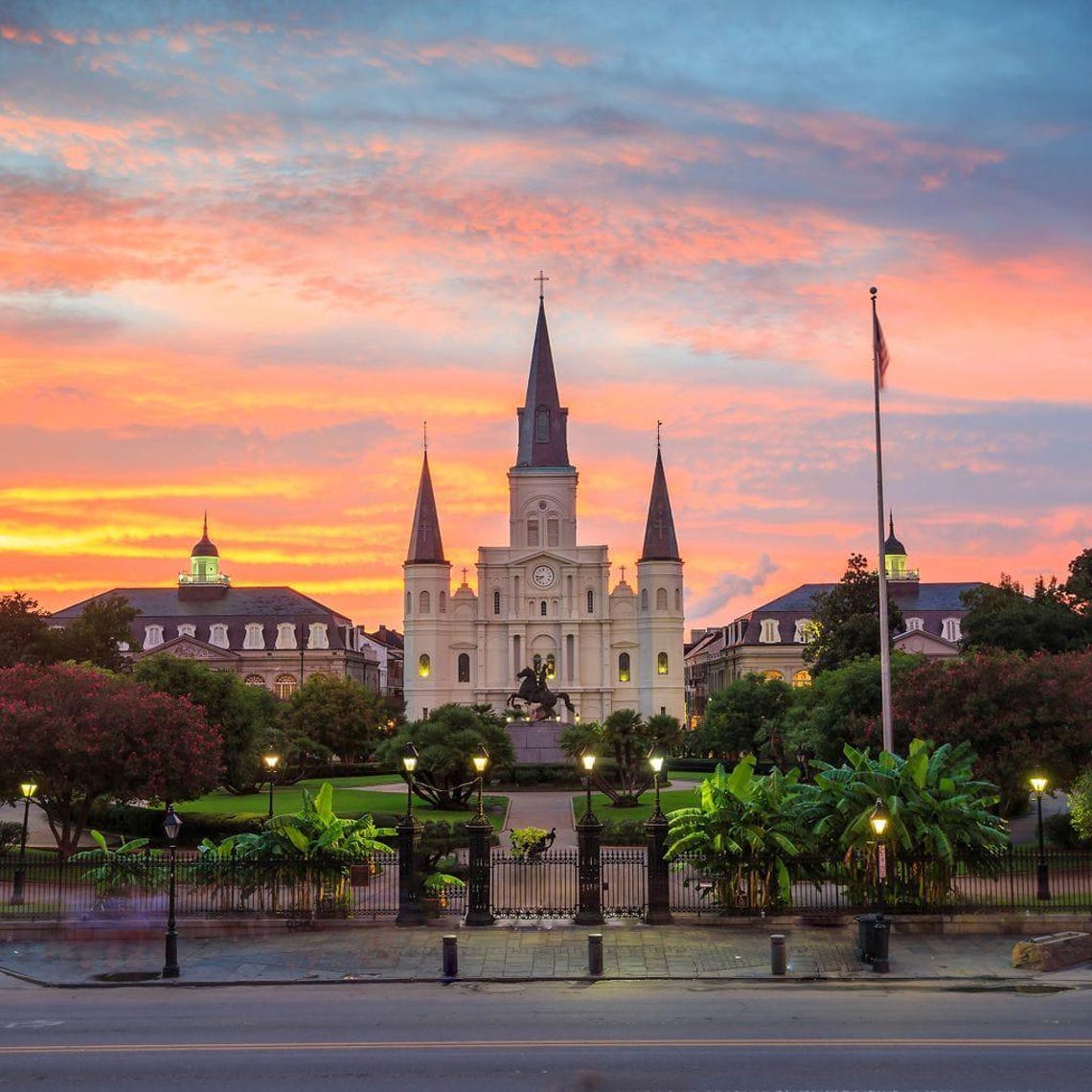 Saint Louis Cathedral New Orleans Sunset Five Panel Cityscape Poster - Image 2