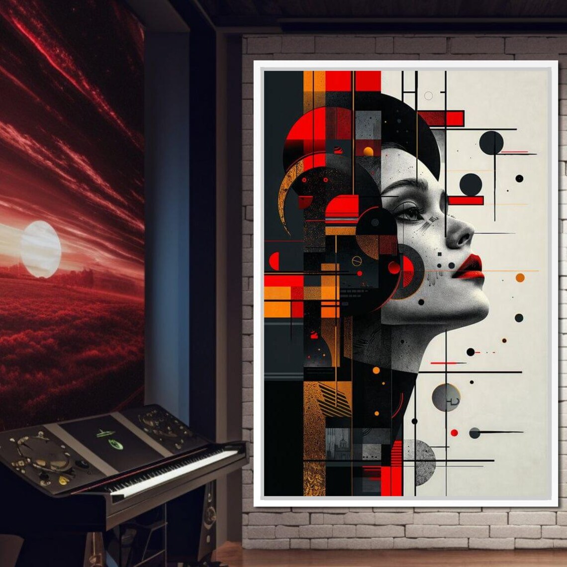 Geometric Illusion Silhouette, Modern Abstract Art - Image 2