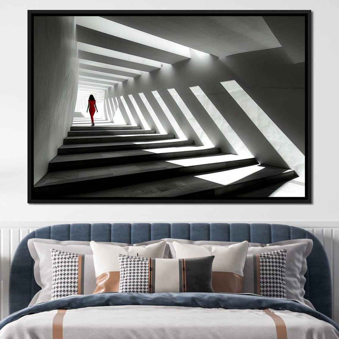 Geometric Solitude March Print Black White Art Modern Minimalist Home Decor Architectural Elegance By Nichecanvas