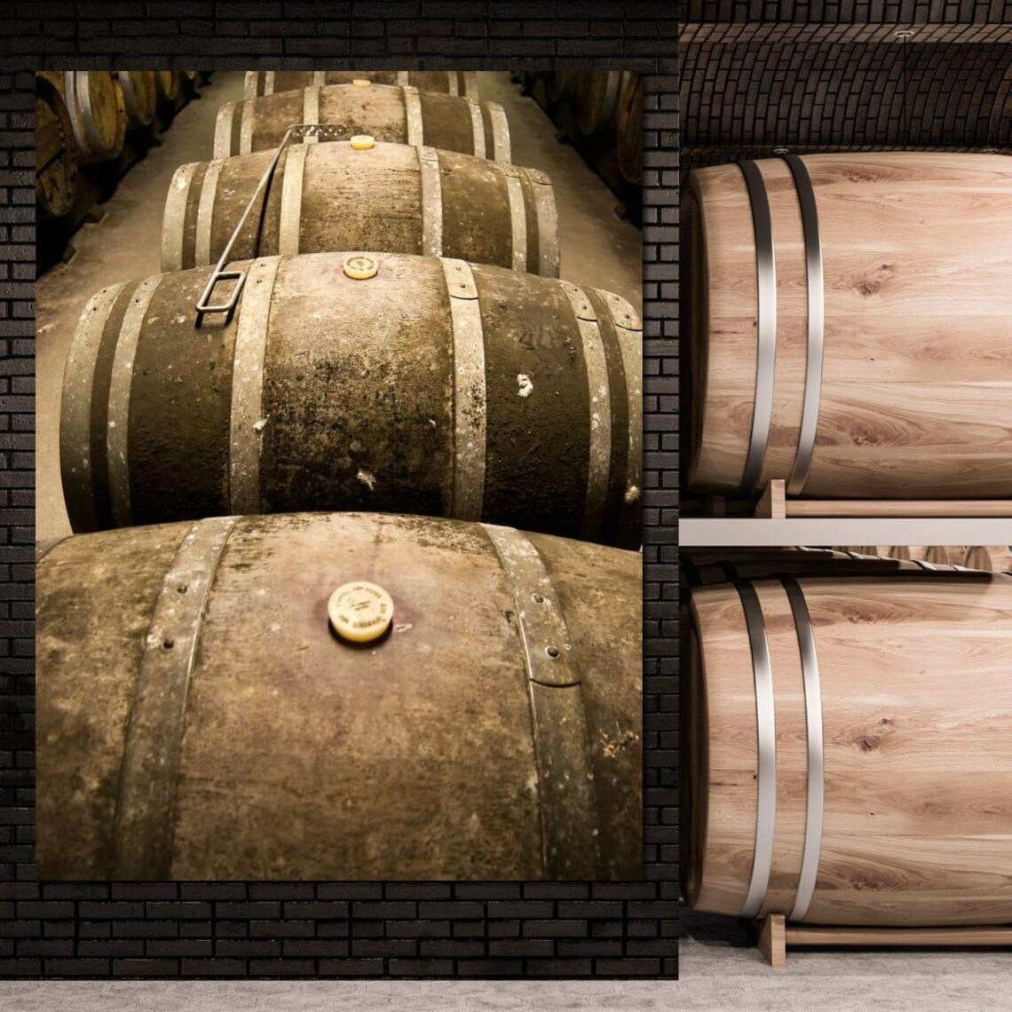Rusted Wine Barrels, Rustic Decor Art Print - Image 4