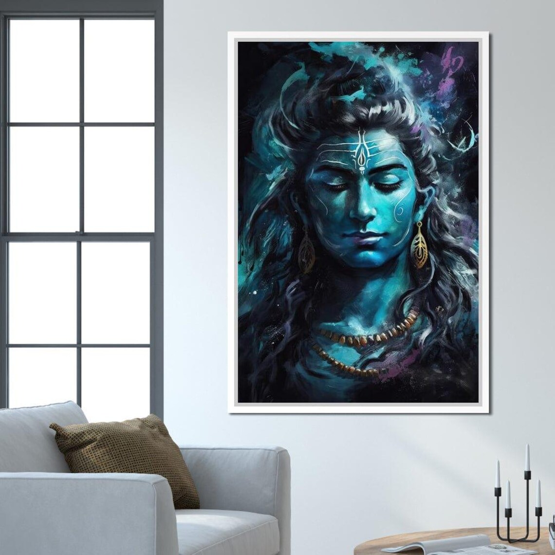 Lord Shiva Bholanath Blue Deity Cosmic Spiritual Hindu Poster - Image 3