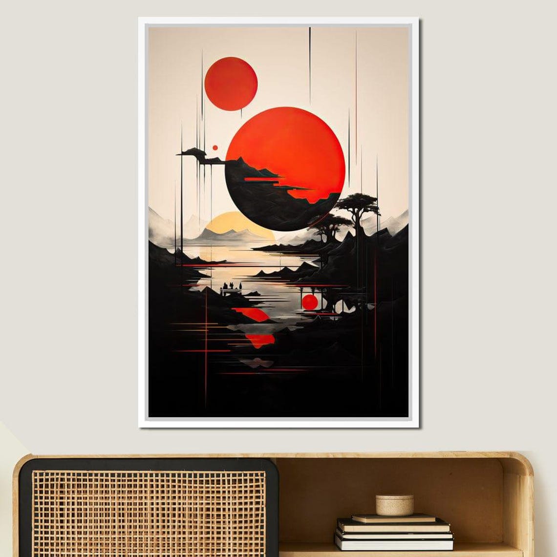 Orange Afterglow Symphony Abstract Landscape Sunset Decor Nature Art Bold Minimalist Design Modern Wall Art By Nichecanvas - Image 2