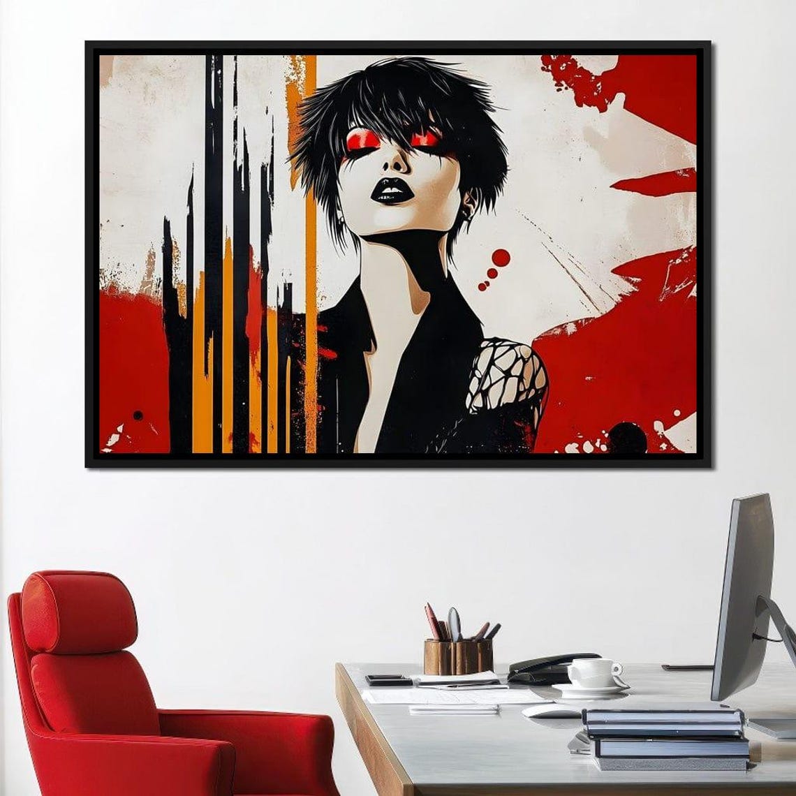 Bold Pop Art Woman Portrait Red Sunglasses Graffiti Abstract Poster - Image 4