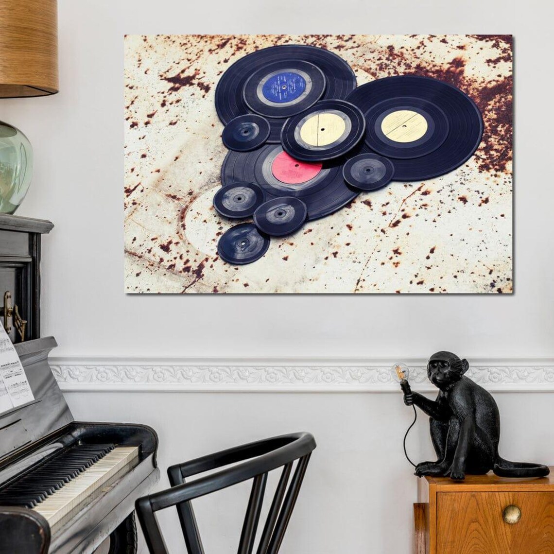 Heart Shaped Vinyl Records, Music Art Print - Image 3