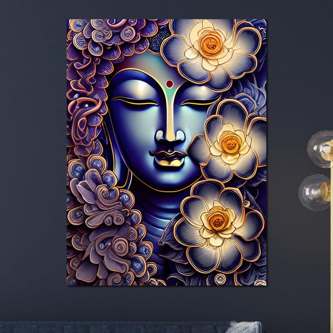 Buddha Flowers Wall Art Print - Image 3