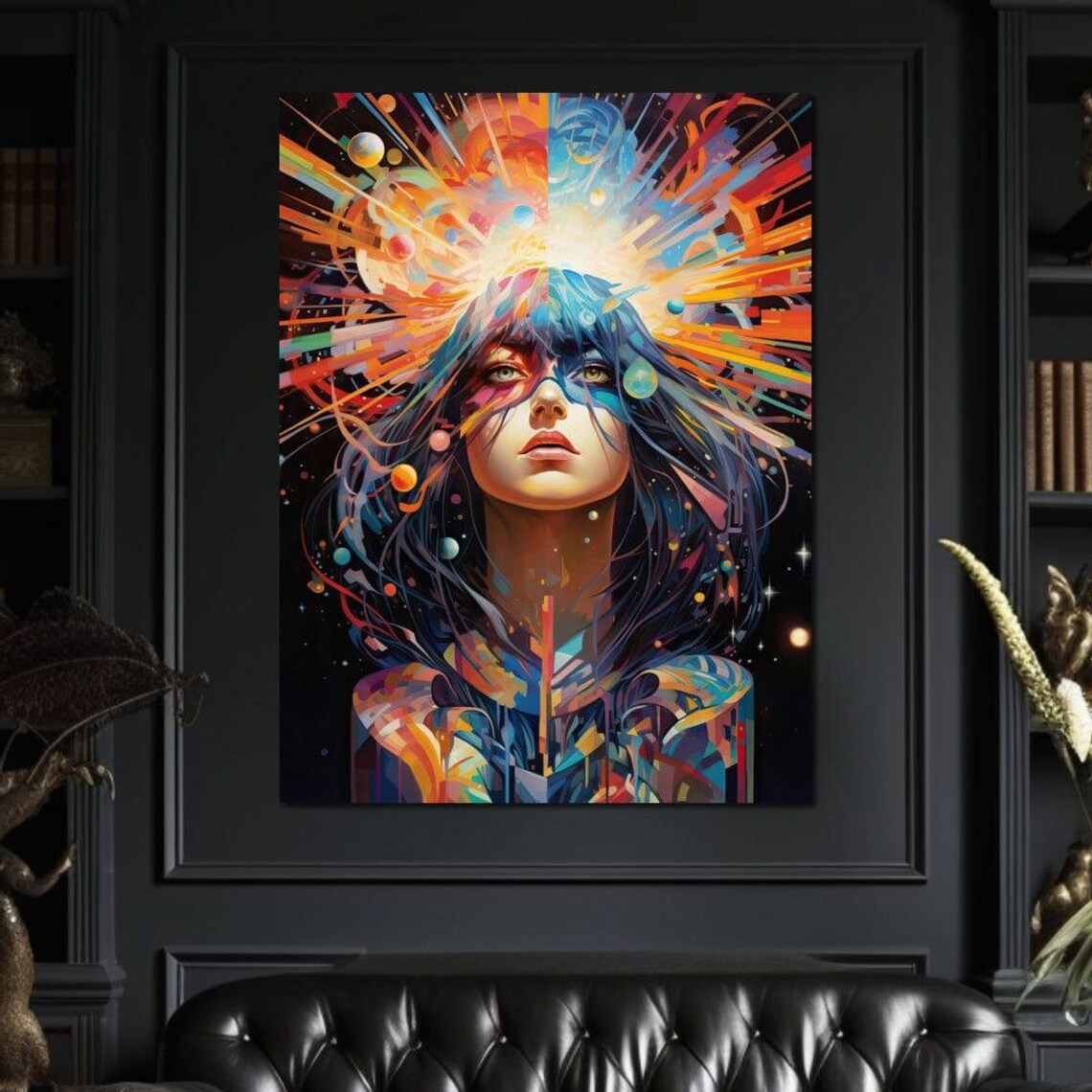 Cosmic Splatter In Luminous Spheres, Psychedelic Abstract - Image 4