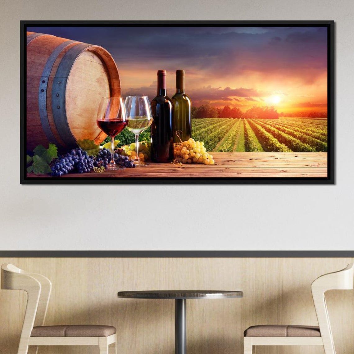 Wine Valley Sunset Vineyard Wall Art Nature Decor Wine Lovers Gift Rustic Home Decor Elegant Farmhouse Decor By Nichecanvas - Image 2