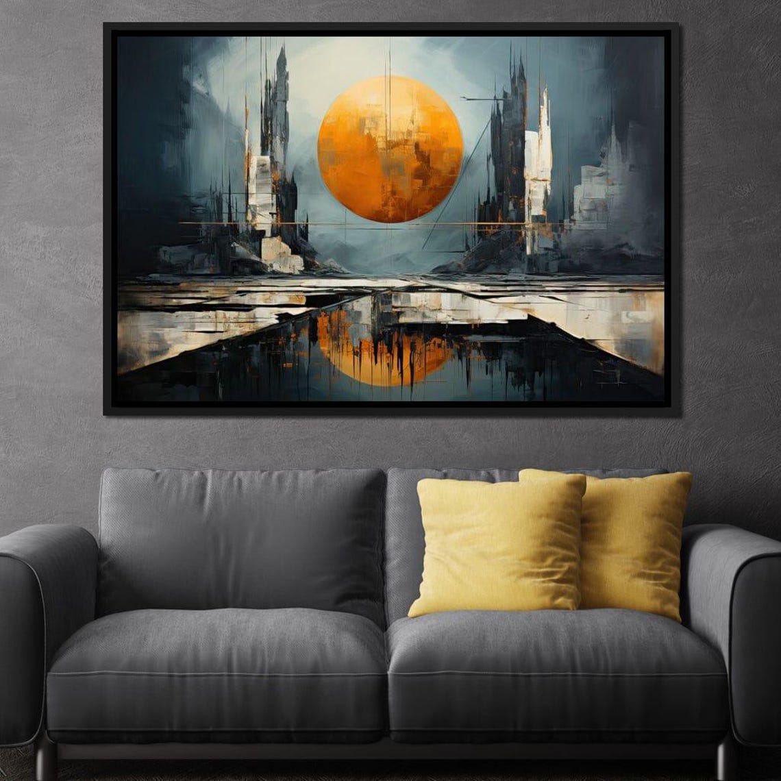 Circle Of Creative Contemplation Abstract Decor Modern Art Print Sunset Reflection Unique Wall Art Relaxing Vibe By Nichecanvas
