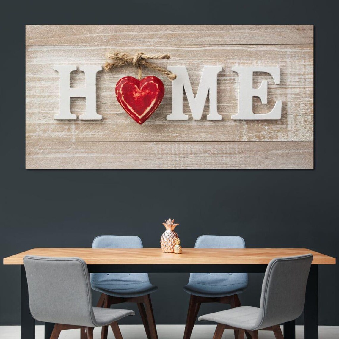 Home Sweet Heart Rustic Wood Sign Red Heart Cozy Farmhouse Decor - Image 3