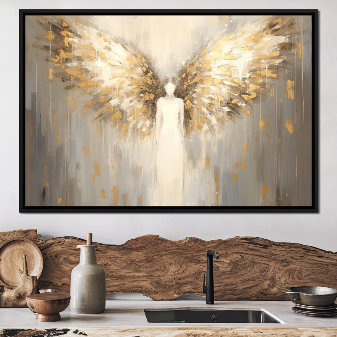 Heavenly Guardian Angel Silhouette Art Print