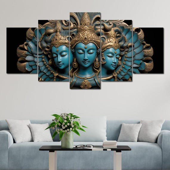 Hindu Deities Spiritual Wall Art Mystical Home Decor Indian Culture Art Divine Decor Goddess Wall Decor By Nichecanvas