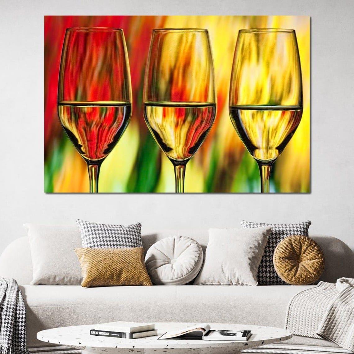 Cheers Three Wine Glasses Vibrant Color Splash Modern Bar Art Poster - Image 4