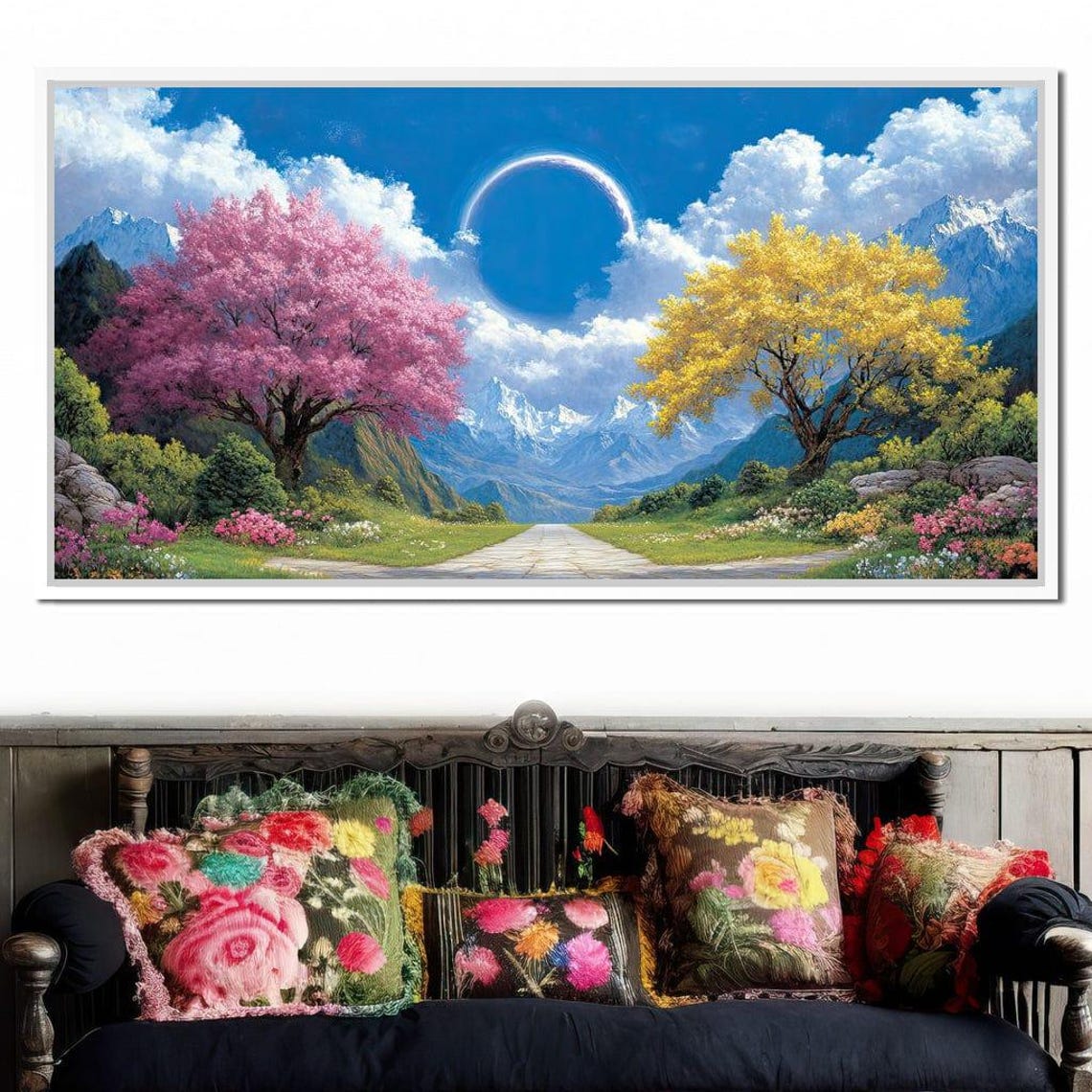 Rainbow Valley Tranquility Colorful Art Scenic Landscape Peaceful Nature Vibrant Wall Decor Home Decor By Nichecanvas - Image 2