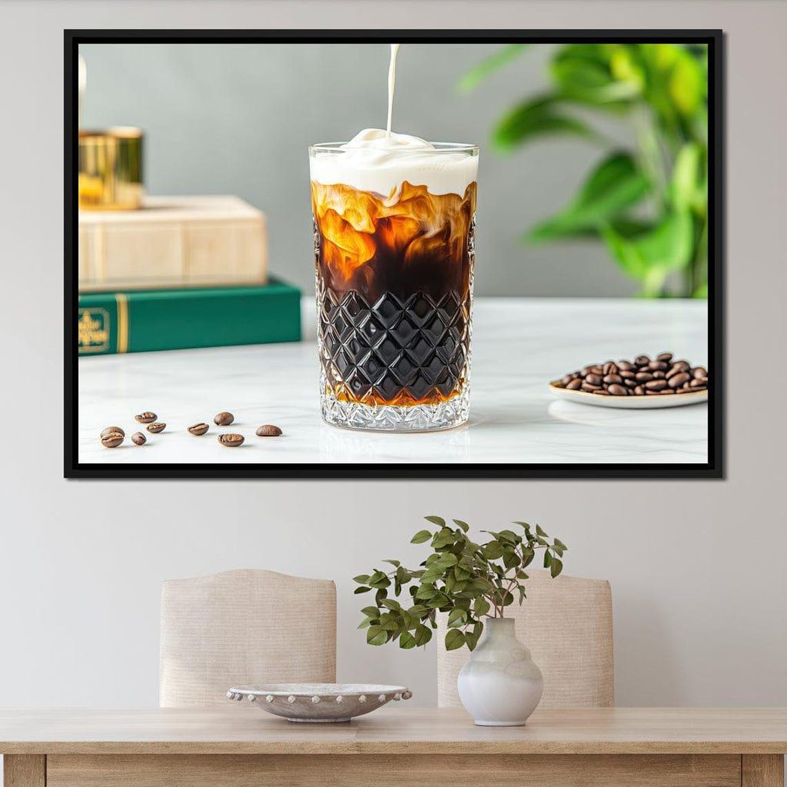 Creamy Iced Coffee Home Decor Coffee Lover Art Kitchen Wall Art Modern Cafe Decor Refreshing Beverage By Nichecanvas - Image 2