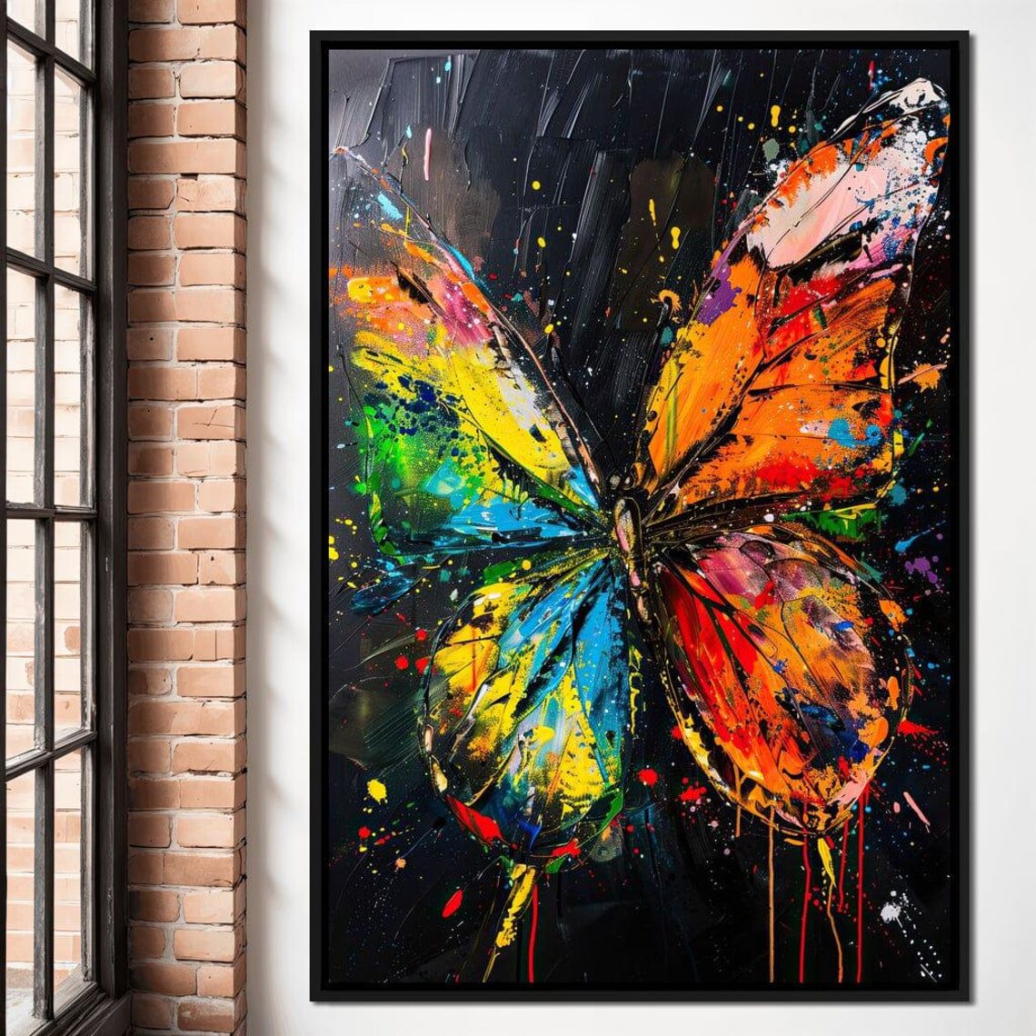 Rainbow Butterfly Rhapsody Green Yellow Orange Blue Black Splash Art - Image 3