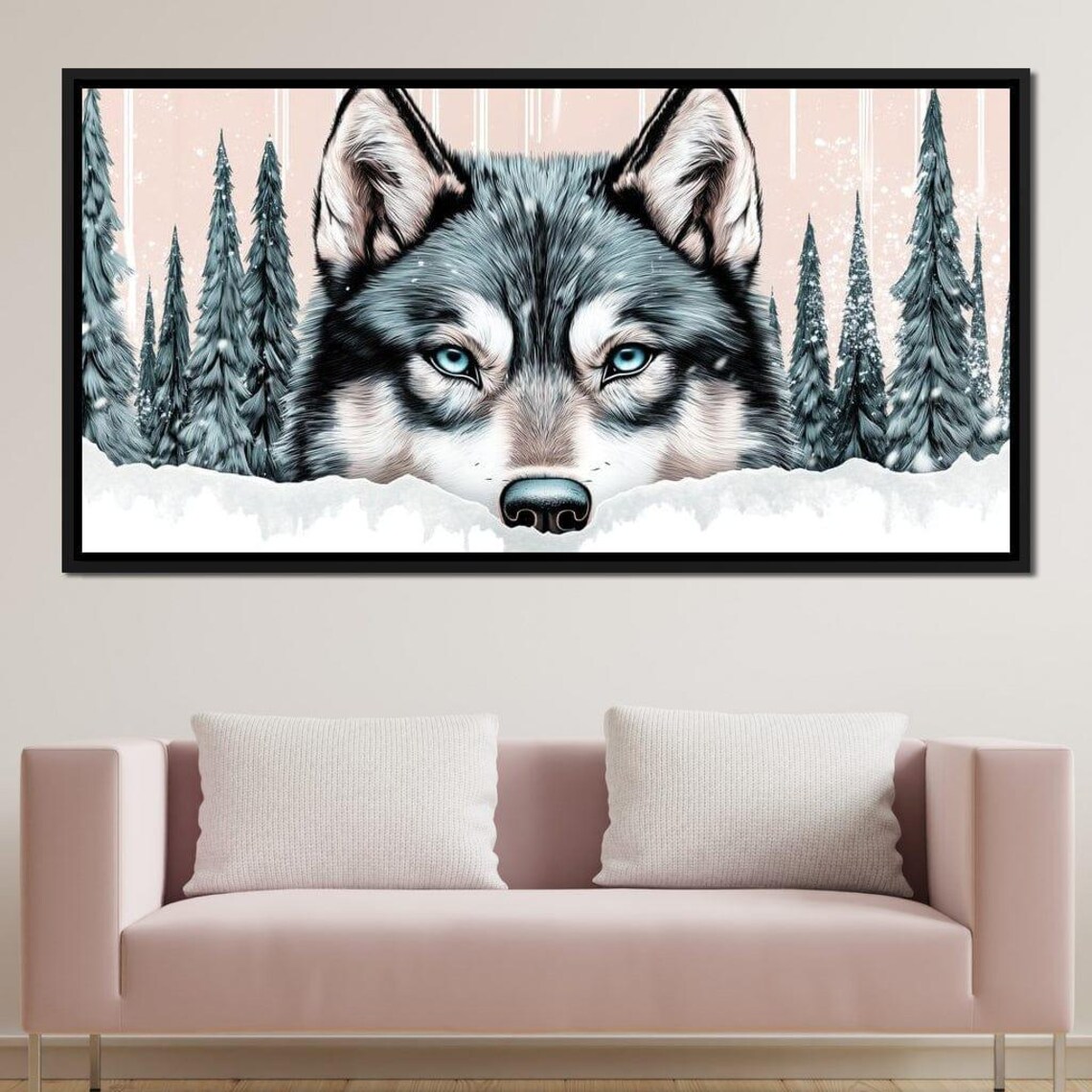 Wolf Spirit Amid Snowfall Pines, Modern Home Decor - Image 3