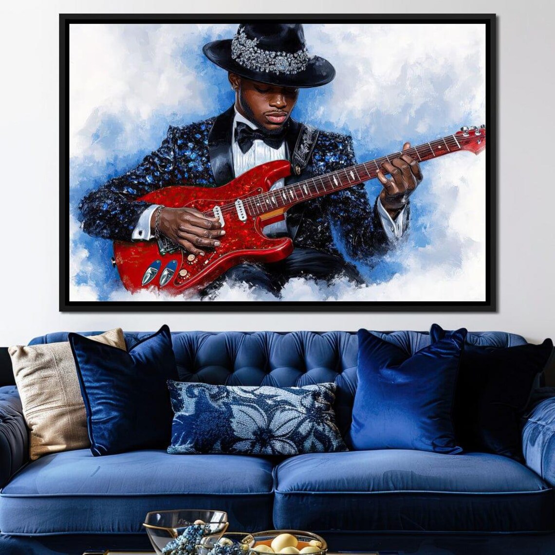 Guitarist In Tuxedo Playing Red Electric Guitar Multi Panel Poster - Image 3