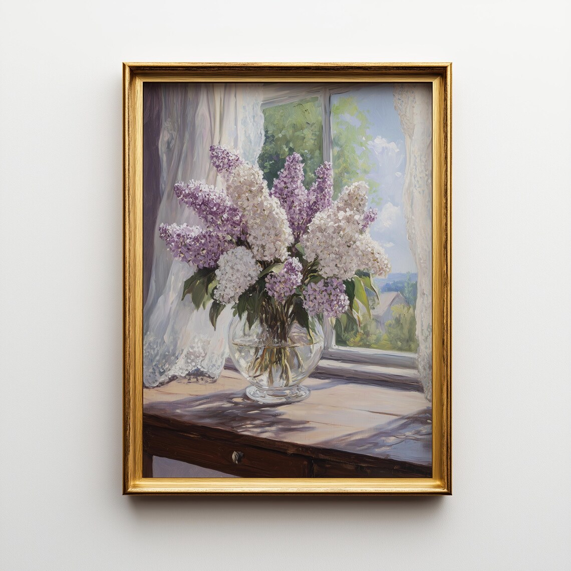 Lilac Bouquet Vintage Floral Still Life Art Print