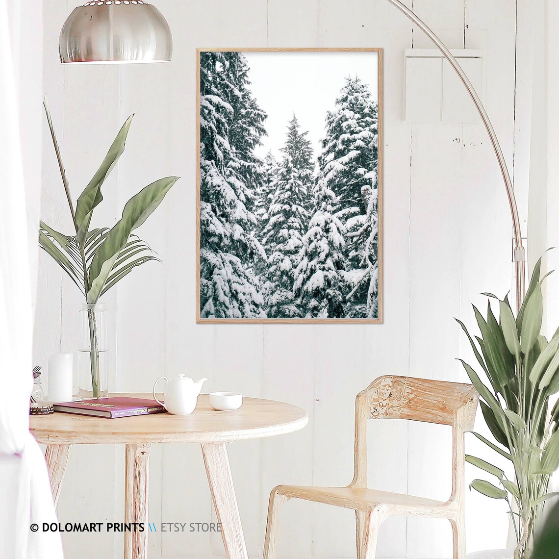 Winter Trees Rustic Christmas Forest Art Print - Image 3