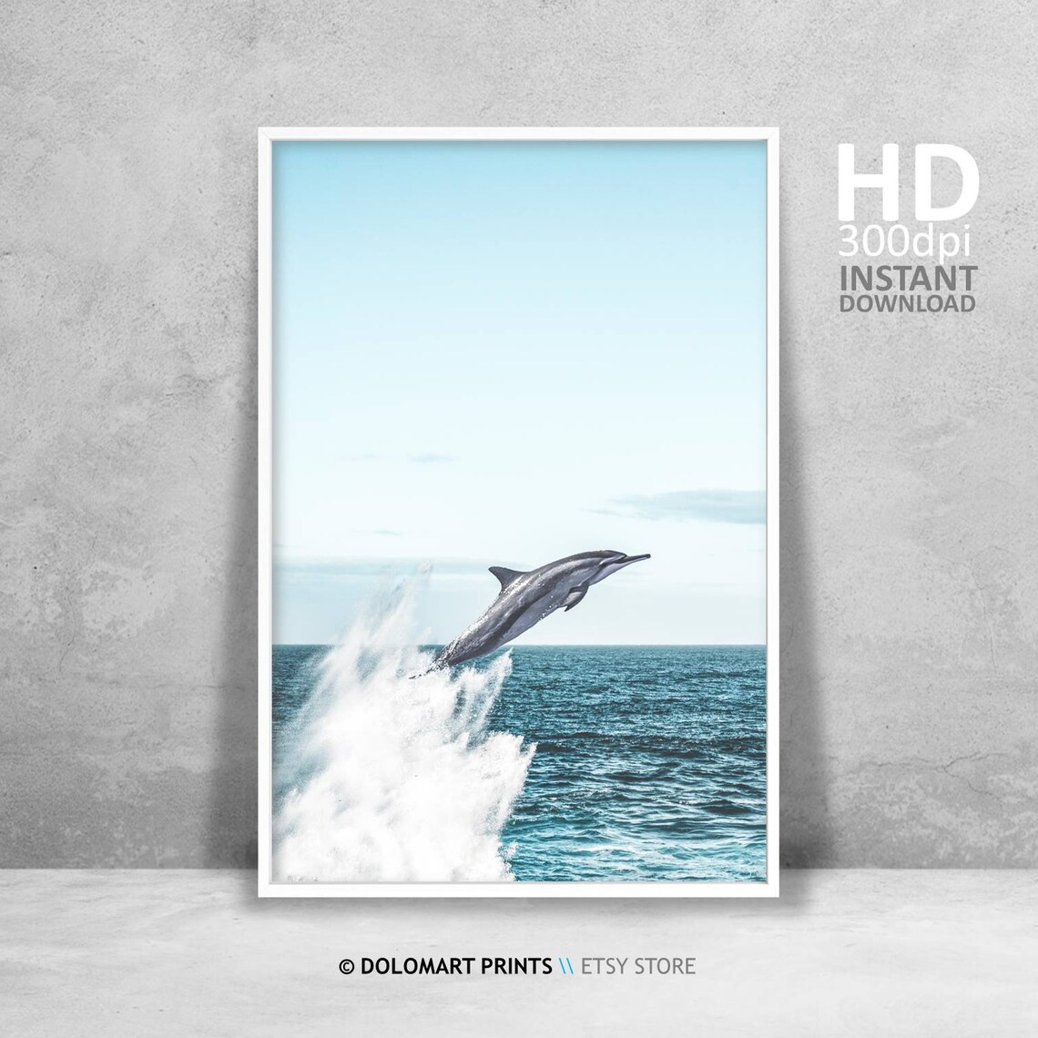 Dolphin Wall Art, Coastal Style Poster Print