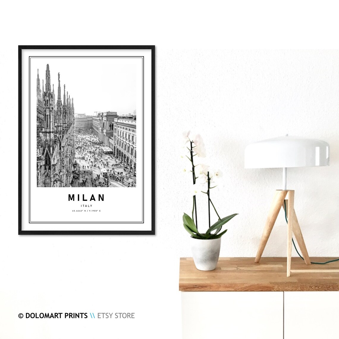 Milan Italy Travel Poster, Cathedral Dome Coordinates - Image 3