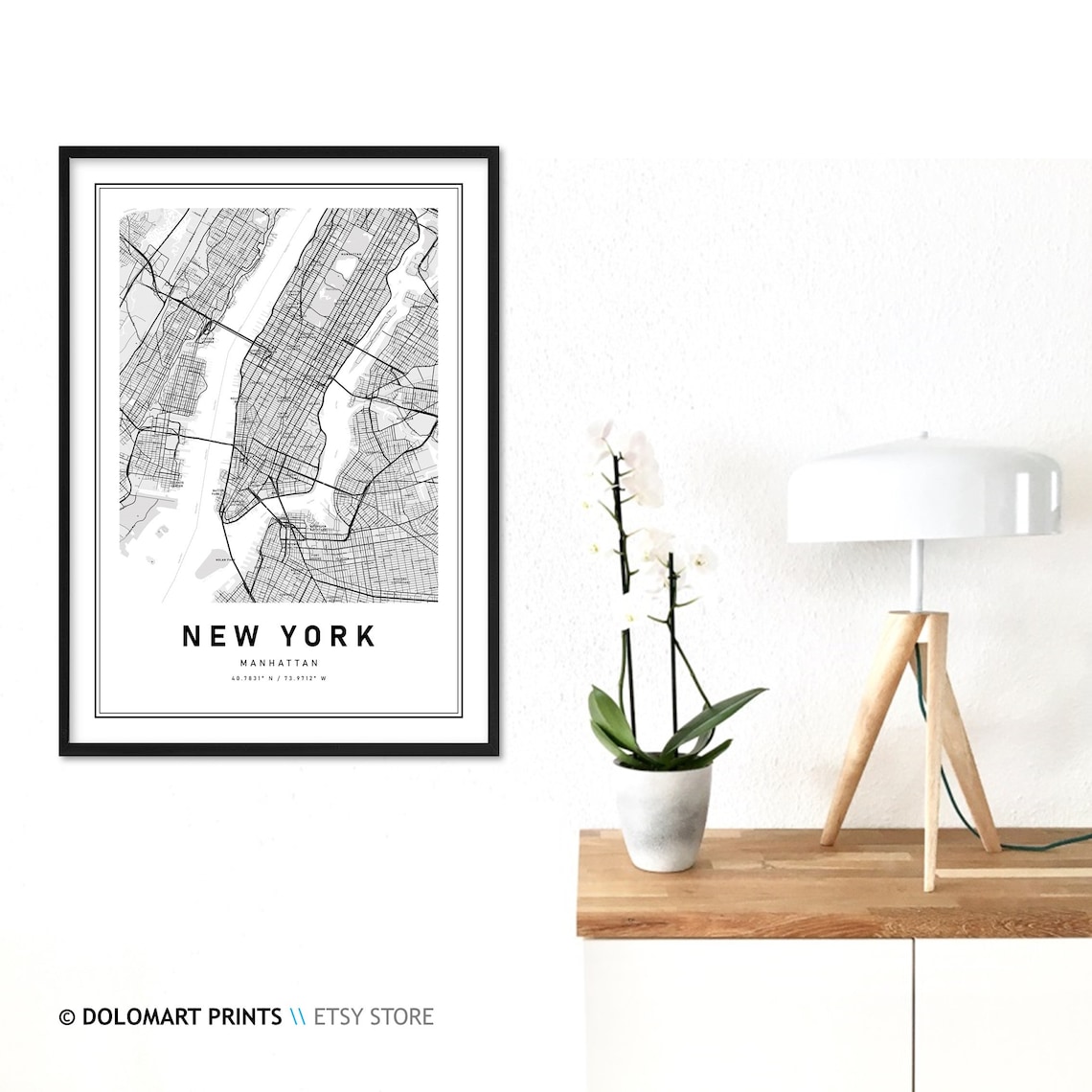 New York City Map Print, Black And White Map - Image 3
