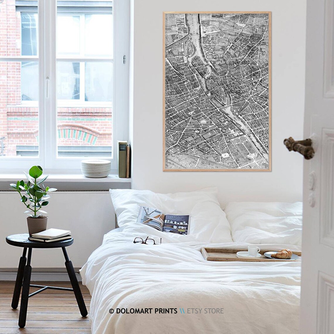 Historic Paris City Map With Street Names, Vintage - Image 2