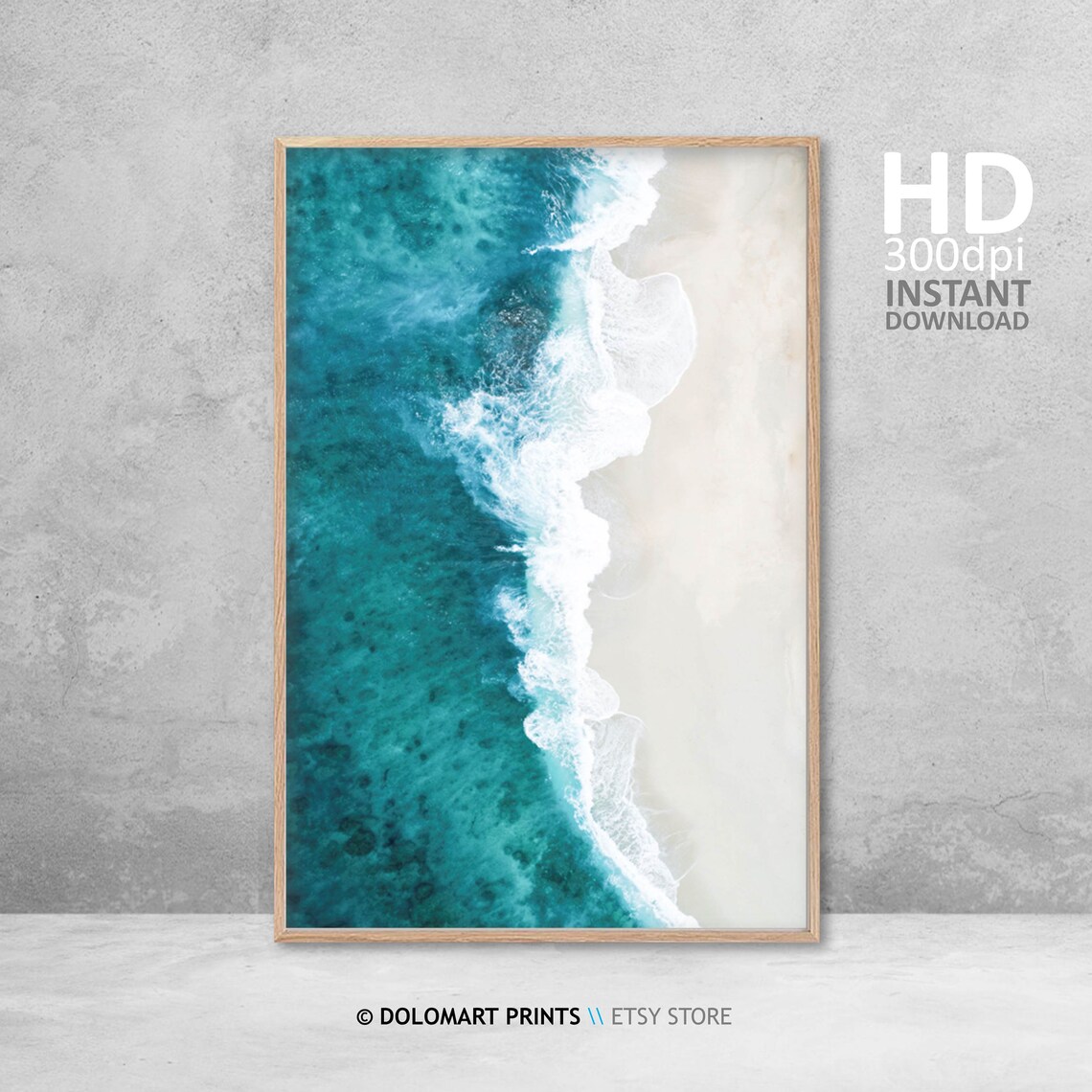 Ocean Beach and Waves Minimal Beach Photography Art Print - Image 4