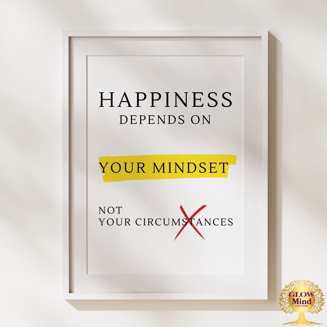 Happiness Mindset Motivational Quote, Office Decor - Image 2