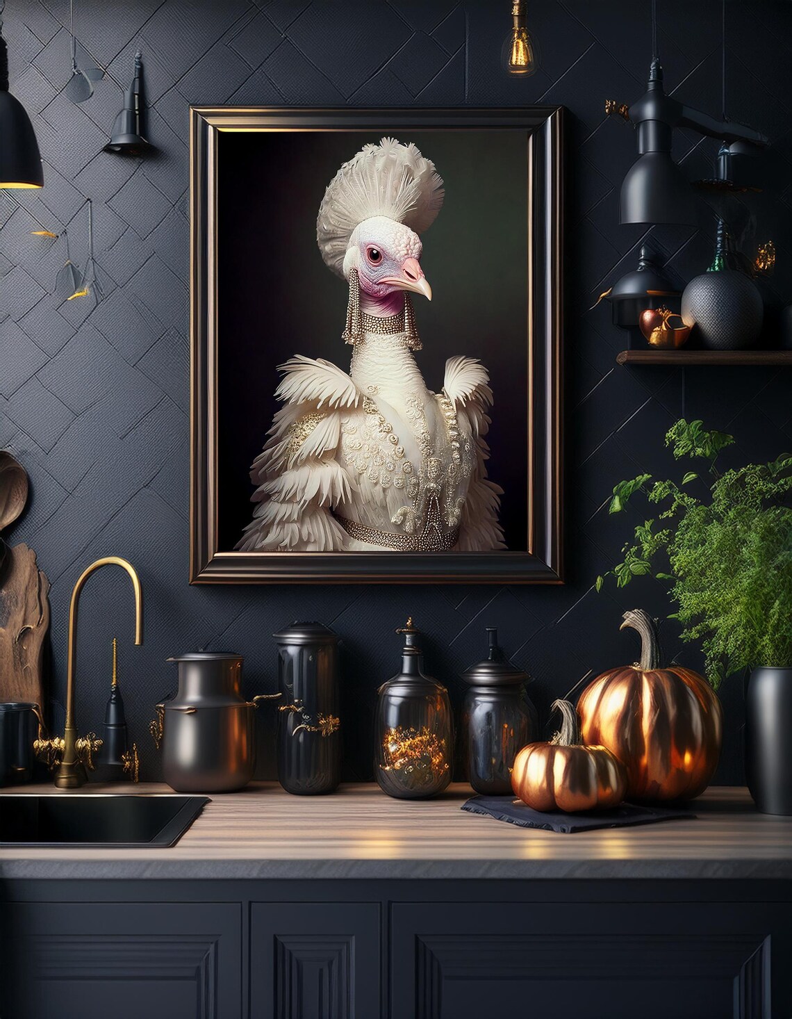Victorian Turkey Portrait Funny Thanksgiving Art Print - Image 7