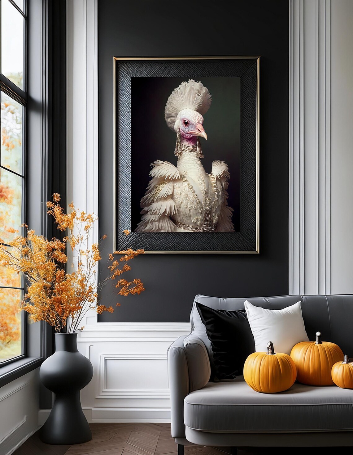 Victorian Turkey Portrait Funny Thanksgiving Art Print - Image 4