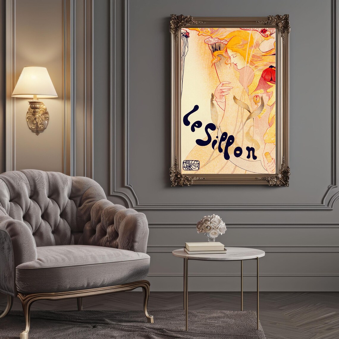 Le Siphon Vintage French Art Nouveau Woman Poppy Flower Poster - Image 3