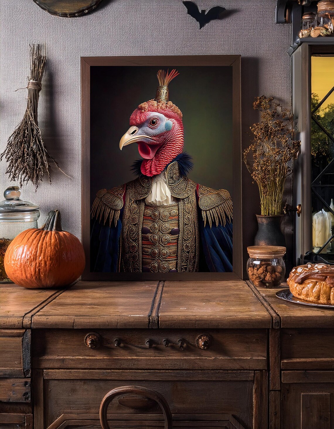 Turkey Portrait, Victorian Thanksgiving Christmas Print - Image 4