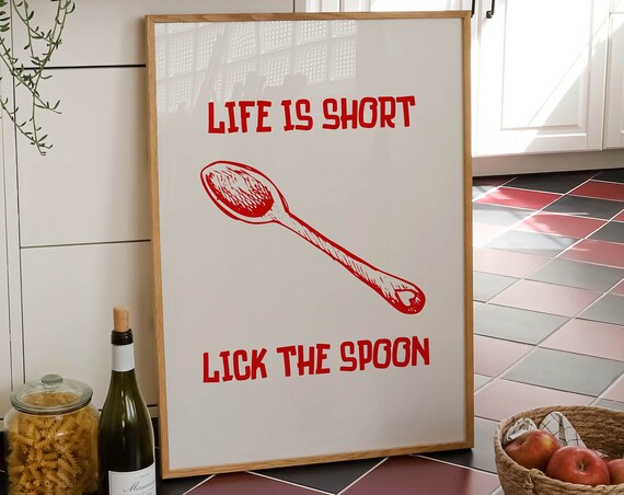 Typography Print Funny Kitchen Decor Neutral Wall Art Aesthetic Home Decor Kitchen Accessories Kitchen Art Food Printables Vintage Poster
