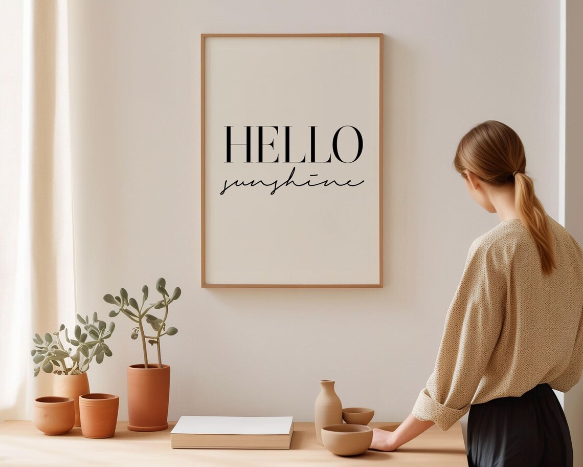 Hello Sunshine Minimalist Typography Art Print - Image 2