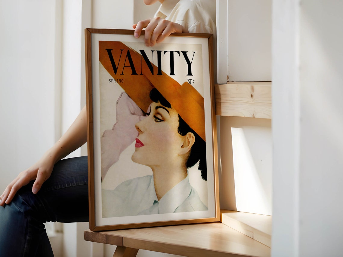 Bathroom Art Vanity Print Vintage Bathroom Wall Decor Womans Bathroom Vintage Style Poster Ladies Room Home Washroom Gift For Her