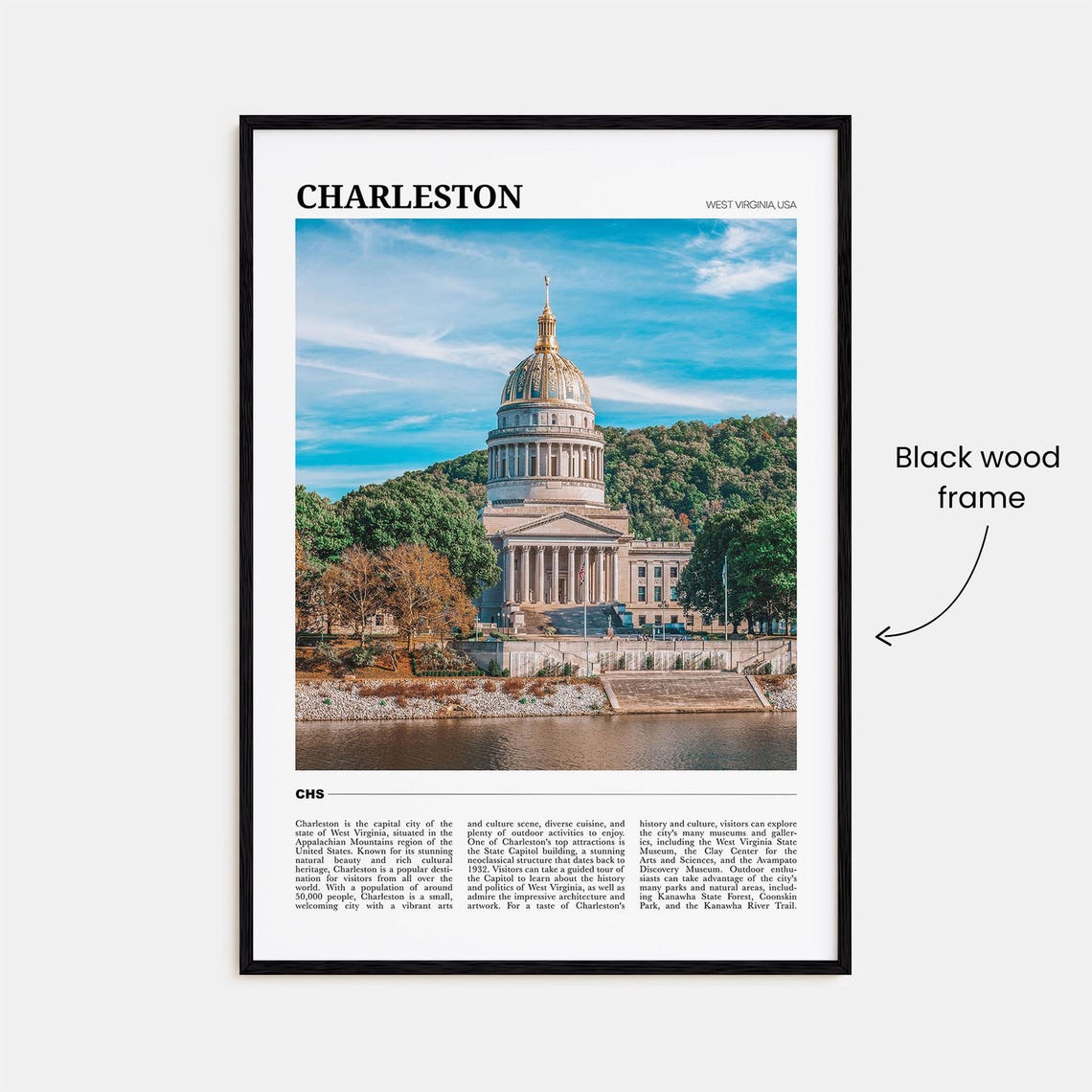 Charleston West Virginia State Capitol Golden Dome Travel Poster - Image 2