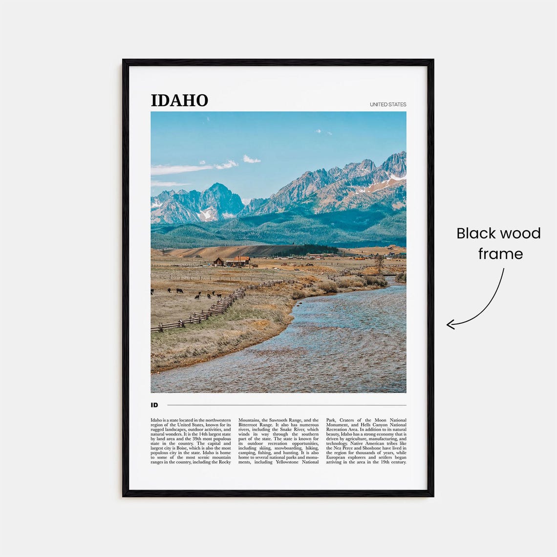 Idaho USA Wilderness Mountain Ranch Valley River View Poster - Image 2