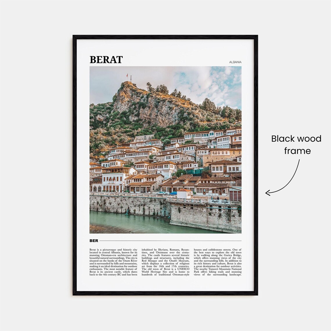 Berat Travel Poster, Albania Travel Wall Art - Image 2
