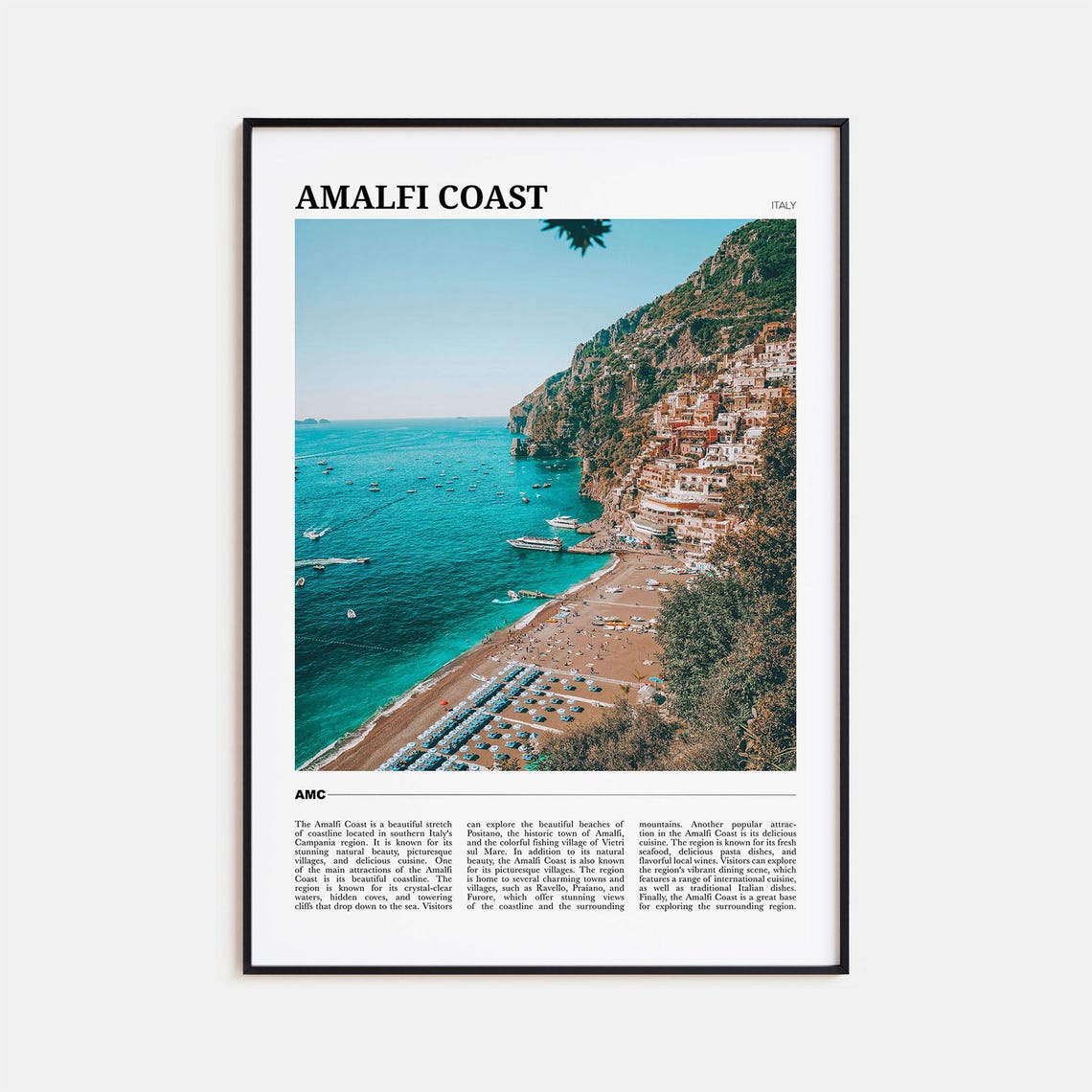 Amalfi Coast Italy Travel Poster