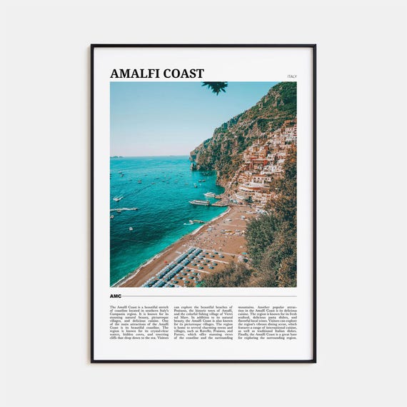 Amalfi Coast Italy Travel Poster
