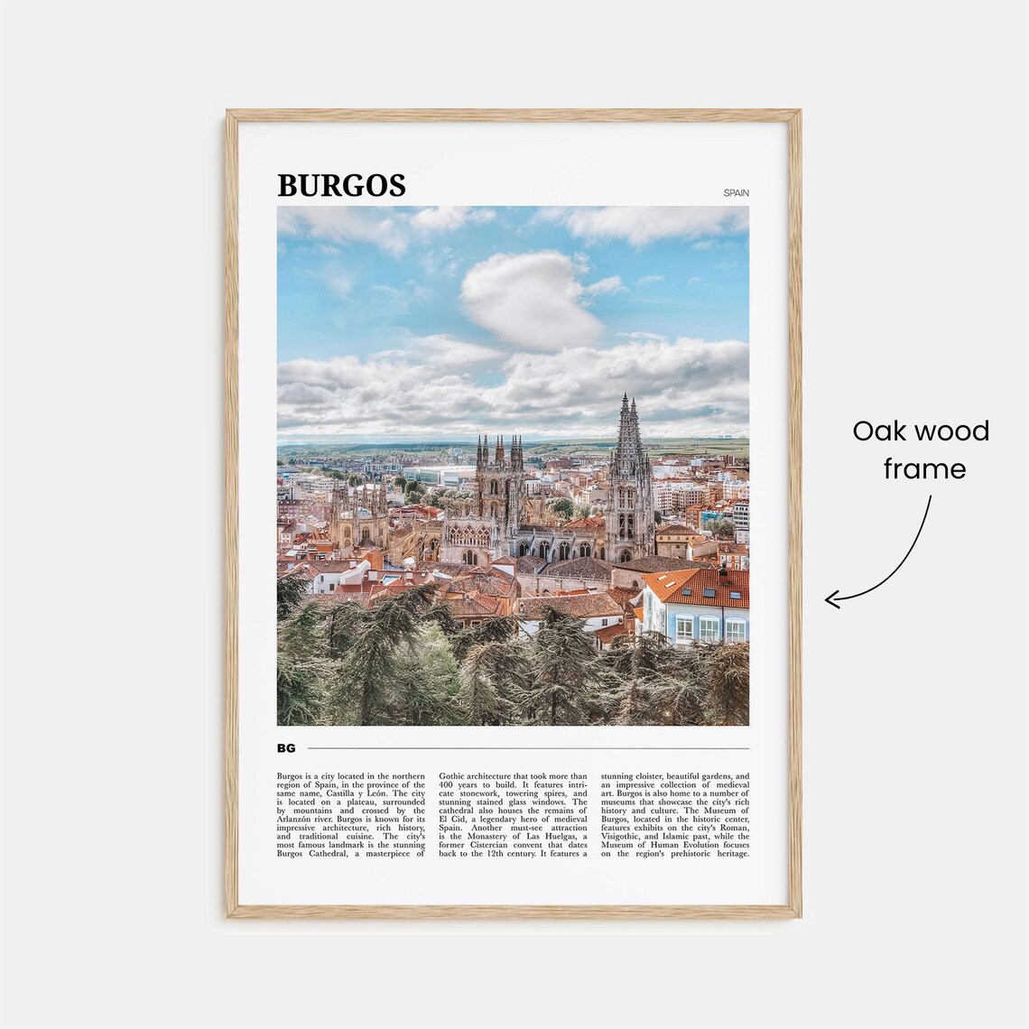 Burgos Spain Gothic Cathedral Aerial Old Town Rooftops Poster - Image 3