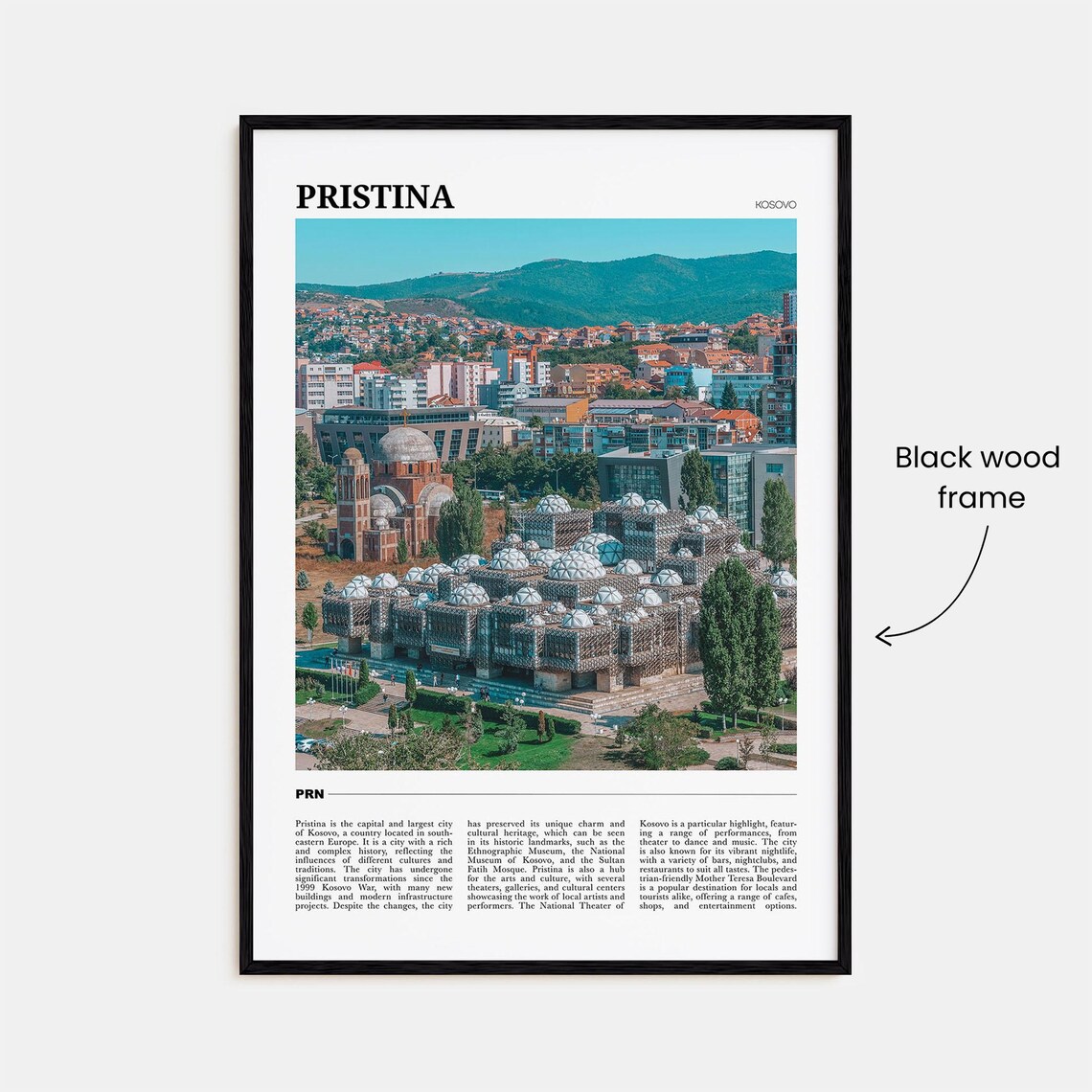 Pristina Kosovo National Library Domes Cityscape Travel Poster - Image 2